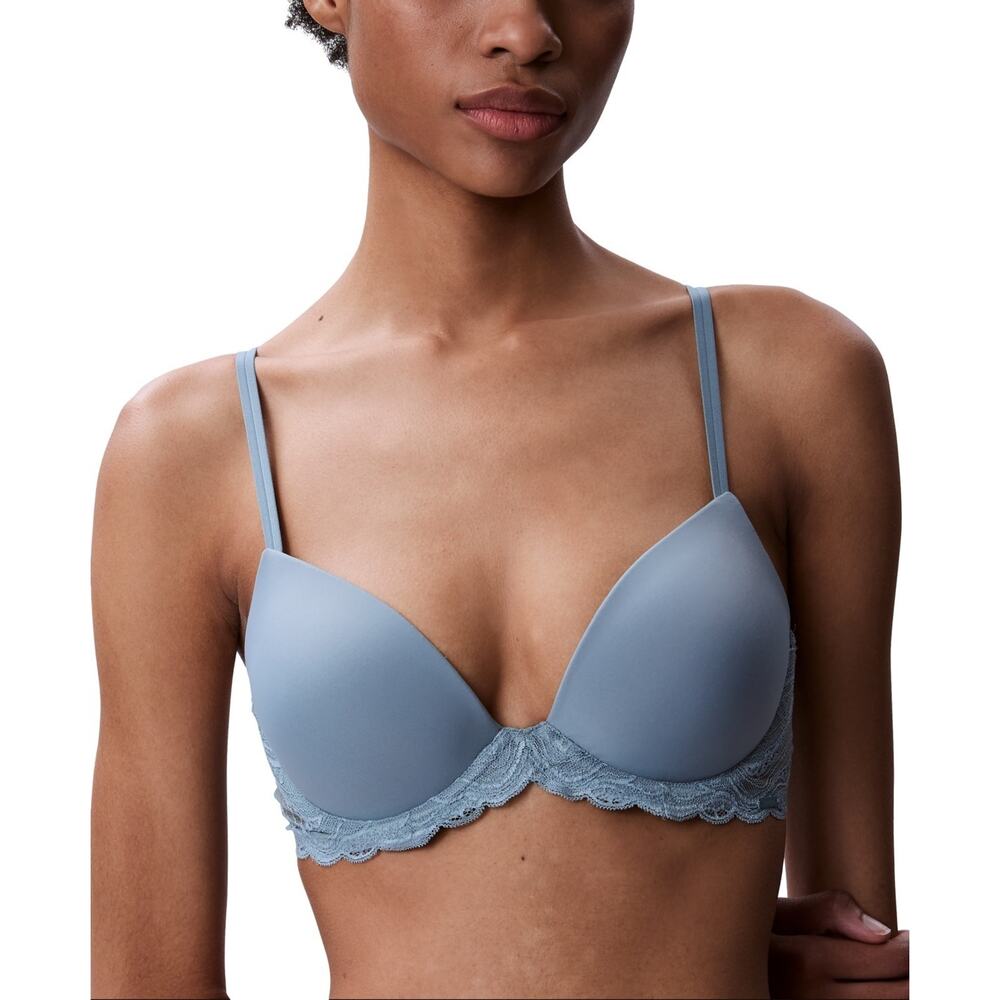 Calvin Klein Lace Demi Underwire Bra Gray 34C NWT